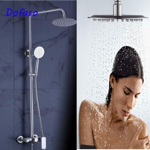 Dofaso quality Shower Set bath rain Shower Faucet Suit 304 Stainless Steel Bathroom Wall-mounted Rainfall Bath Shower Faucet