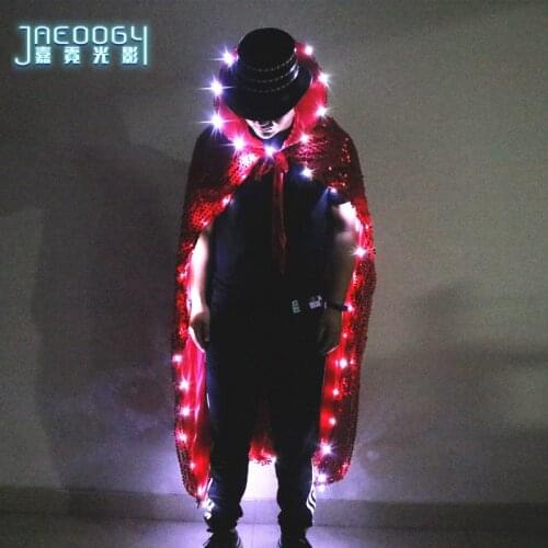 Halloween party performance LED light cloak clothing bar night light fluorescent light clothes KTV stage performance props