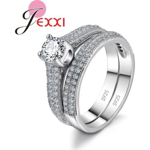 Classic 925 Sterling Silver Couple Rings Set For Men And Women Valentines Day Love Gift Wedding Engagement Jewelry