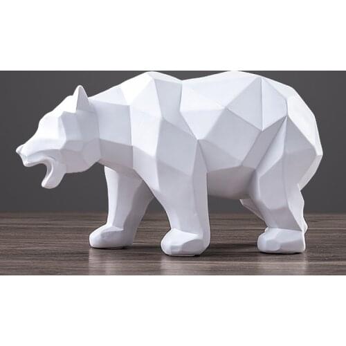[MGT]Nordic Creative Simple Geometric Polar Bear Animal Resin Statue Decoration Home Living Room Decoration