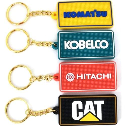 Excavator chain plate rubber keychain Komatsu Carter Kobelco Hitachi Gift small pendant keychain Pendant made in China
