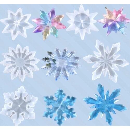 Christmas Ornaments Snowflake Pendant Casting Silicone Mould DIY Crafts Jewelry Making Tools Crystal Epoxy Resin Mold