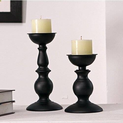Antique Iron Metal Candlestick Pillar candle holder tabletop candle holders candlesticks home party Decoration accessories 636