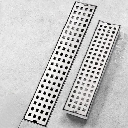 SUS 304 Stainless Steel Shower Floor Drain Square Rectangular Bathroom Long Linear Bath Channel Drainage for Kitchen Sink Basin