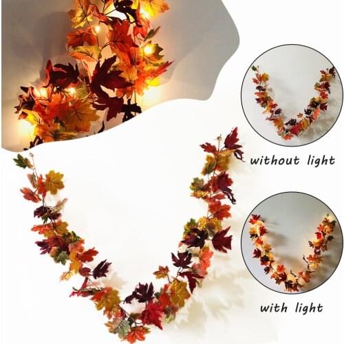 Thanksgiving Decorations Garland LED String Lights LED Maple Leaf Fairy Lights for Halloween Autumn Party Christmas