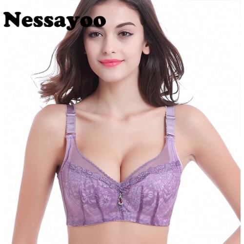 Nessayoo 75 80 85 90 95 B C D Cup Push Up Thin Bra Lady Bra Big Breast Women Or Young Girls Have Wired Everyday Bras Underwear
