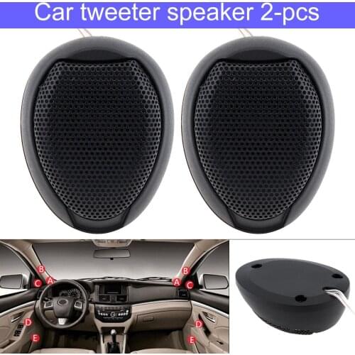 Universal 2pcs1000W TW-106 Black High Efficiency Mini Dome Tweeter Speakers 18c Metal Stereo Loudspeaker for Car Audio System