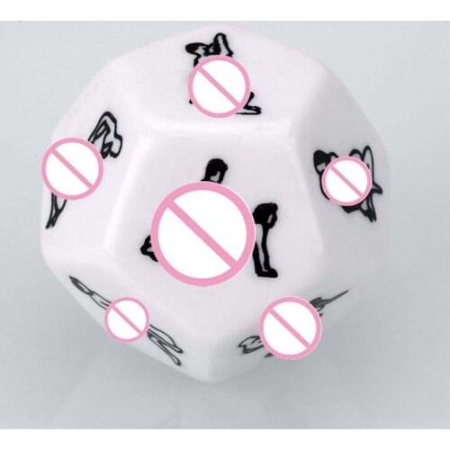 Adult Game 12-Sides Sex Positions Love Dice Fun Acrylic Sex Dice Erotic Dice Cube with Sexy Posture for Couples White Black Glow