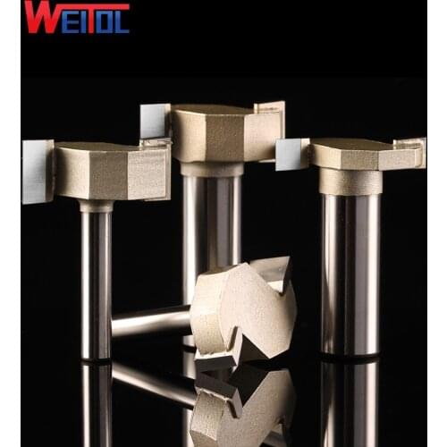 Weitol 1pcs 1/2 inch woodworking router bit T type slotting cutter wood carving tool two flutes router bit