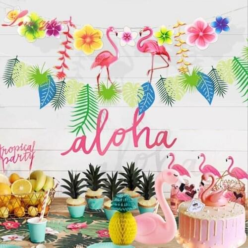 1 Set Flamingo&Pinapple Theme Garland/ Balloons/Cake Decor Decoration Summer Party Baby Shower Birthday Wedding Party Supplies