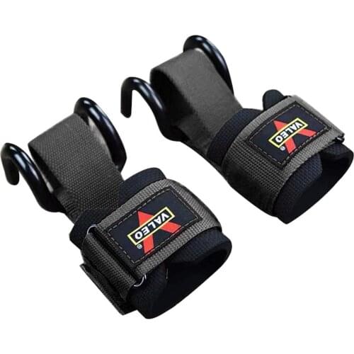 1 pair Fitness Gloves Weight Lifting Hook Training Gym Grips Straps Wrist Support Power Weightlifting Dumbbell Hook