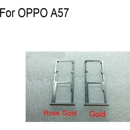 100% Original Silver SIM Card Tray For OPPO A57 a57 SD Card Tray SIM Card Holder SIM Card Drawer For OPPO A 57 Repair Parts
