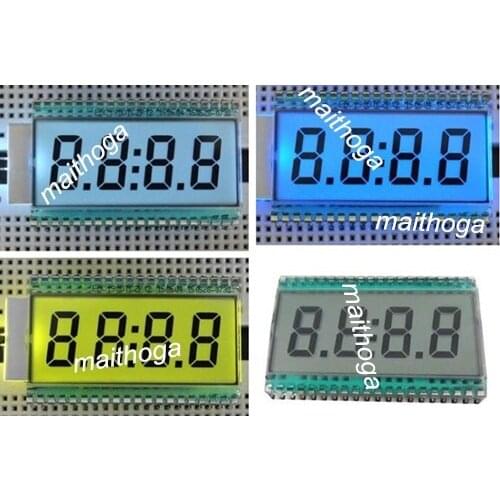 40PIN TN Positive 4-Digits Segment LCD Panel White/Blue/Yellow Green Backlight 3V Digital Tube Clock Display
