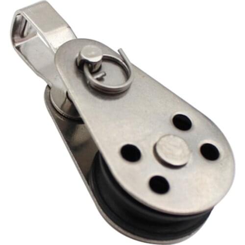 5pcs Stainless Steel Pulley Block Hanging Wire Towing Wheel Swivel Lifting Rope