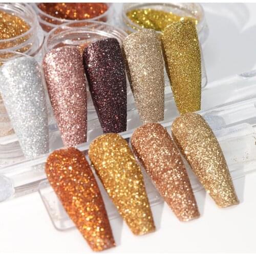 6Box Glitter Powder Nail Kit Sparkles DIY Design Manicure Decorations Neon Nails glitter Pigment Dust Nail Charm Art Set