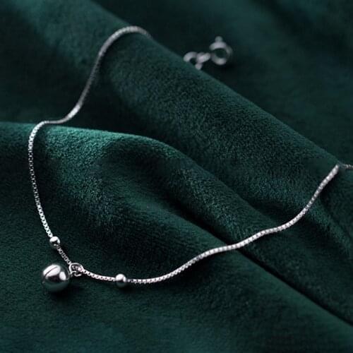 925 Sterling Silver Bells Ankle Decoration Bracelet For Feet Box Chain Women Jewelry Summer Accessories Sister Girlfriend Gift