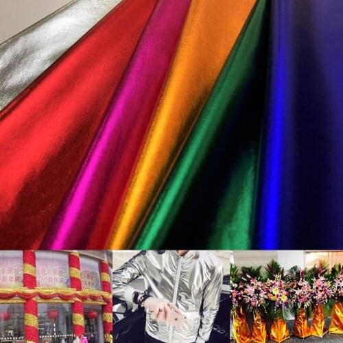 Free Shipping 1m*1.5m Stretch Shiny Gold Foil Bronzing Spandex Fabric Material Glossy Leather Fabric Elastic Fabric
