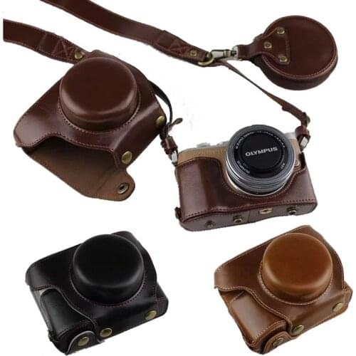 New Luxury PU Leather Camera Case For Olympus EPL9 E-PL9 Digital Camera Bag Cover With Battery Opening