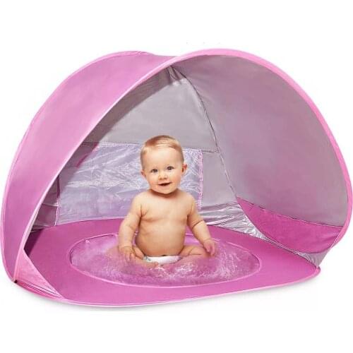 Baby Beach Tent Pop Up Baby Sun Shelter Portable Sun Protection Folding Baby Pool for Outdoor Beach Holiday