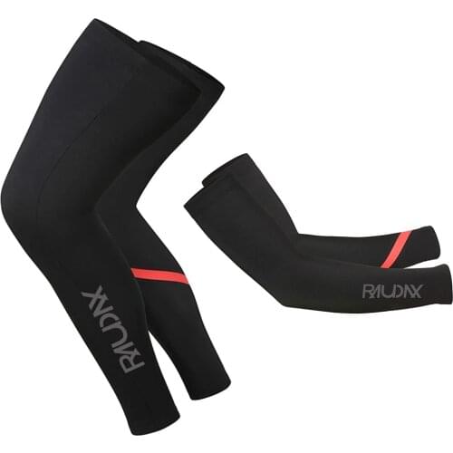 Team Raudax Knee Warmer Leg Warmer Black UV tection Cycling Arm Warmer Breathable Bicycle Running Racing MTB Bike Sleeves