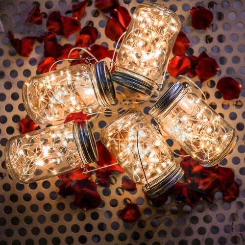 IP65 Solar Garden LED Lamp Hanging Light Courtyard Decorative Lights Outdoor Garden Balcony Decorated with Solar Mason Can Light