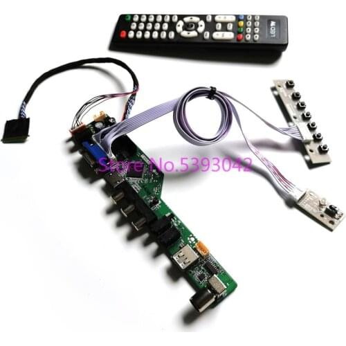 KIT for BT156GW01 V.1/V.2/V.3/V.4/V.6/V.A remote LVDS LCD panel 1366*768 VGA USB AV 40-Pin Analog TV control drive board