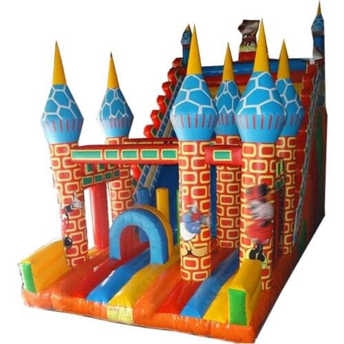 Colorful inflatable slide for kids/customized large inflatable land slide for sale