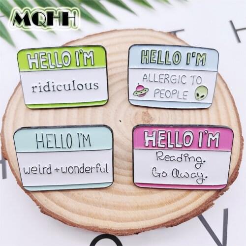 Creative Cute Color Post-it Notes Pin Cartoon Love Aliens Dialog Box Enamel Brooch Clothes Bags Accessories Jewelry Gifts