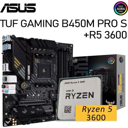 Asus TUF GAMING B450M-PRO S B450 Motherboard With AMD Ryzen 3600 Motherboard Combo PCI-E 3.0 DDR4 128GB Gaming Placa-mãe AM4 New