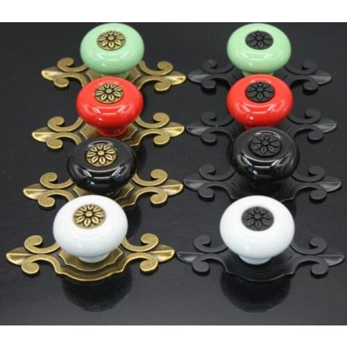 Knobs Single Hole Door Handles Colored Bronze Ceramic Drawer Knobs Cabinet Cupboard Handles Furniture Hardware YH2262