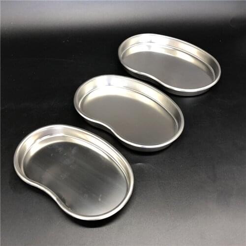 Medical 304 stainless steel kidney type tray sterilizing use dish surgical/plastic curved dish L/M/S size a set