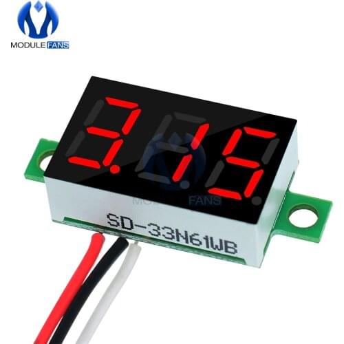 0.36 Inch Mini Digital LED Display Voltmeter Red Panel Voltage Meter DC 4.7~32V 3-Digit Display Adjustment Voltmeter