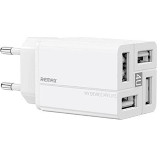 REMAX Multifunctional 4-Port USB Charger Fast Charging Mobile Phone QC Charging Head Compact Centralized Charging Base