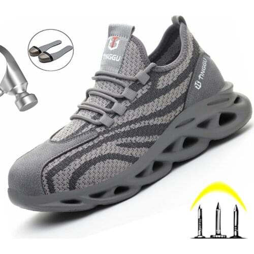 Mens Boots Men Steel Toe Cap Work Safety Boot Lightweight Men Boots Puncture-Proof Work Boots 2021 New Safety Shoes Men Shoes