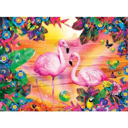 Animal Bird Flamingo DIY 11CT Embroidery Cross Stitch Kits Craft Needlework Set Printed Canvas Cotton Thread Dropshipping