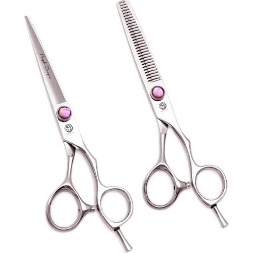 Hair Cutting Scissors Professional Kit 5" 5.5" 6" Purple Dragon Japan 440C Hairdressing Thinning Scissors Adjustable Screw 9014