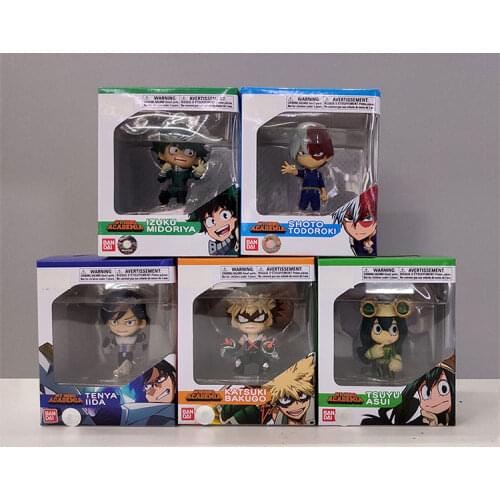 Original Bandai UG Midoriya Bakugo Tenya IIDA Shoto Todoroki Tsuyu Asui Collection My Hero Academia Anime Brinquedos Figurals