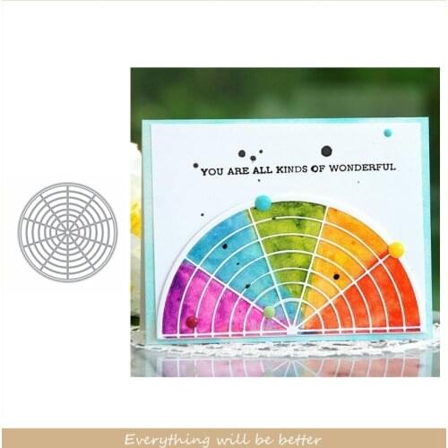 Spider Web Cobweb Round Hollowed Layered Line Frame Metal Cutting Dies Rainbow Colors Mix Decorate Cards DIY Scrapbook Craft Die