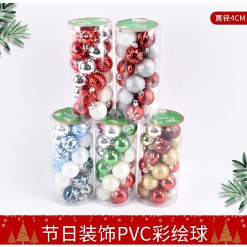 Festive decorations Christmas tree dress up colorful barreled ball ornaments shopping mall hotel window scene decoration