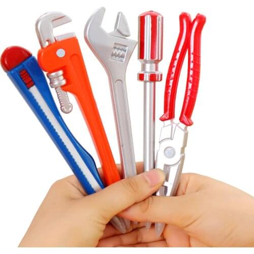 Ball Pens Simulation Hardware Tools Vise Hand Knife Hammer Pistol Modelling Ballpoint Pen Student Learning Prizes Gift 1PCS