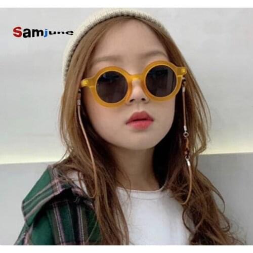 Samjune Fashion Kids Sunglasses Round Frame Boys Girls Sun Glasses Children Baby Eyeglasses UV400 Shades Oculos Gafas De Sol