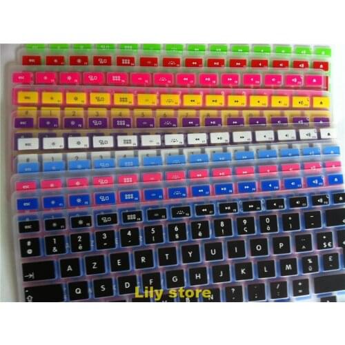 Free Ship Silicone UK EU layout Keyboard Cover skin protector sticker film For Macbook White Air Pro 13/15/17 english letter