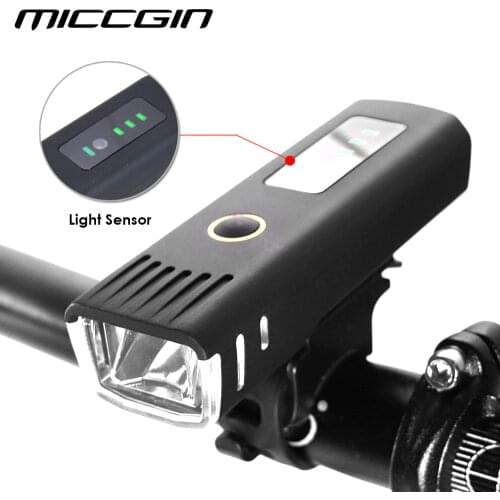 MICCGIN Bike Sensor Battery Display LED Bicycle Light Lantern For Bicycle Cycling Flashlight Waterproof USB Lamp Accessories