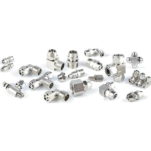 Nickel-plated copper internal thread external thread 1/8 1/4 3/8 1/2 inch thread (PT) trachea quick connector 4 6 8 10 12 mm