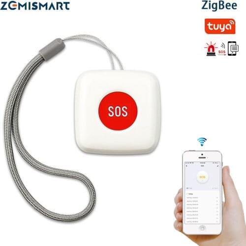 Zemismart Remote Control SOS Button Alarm Waterproof Emergency Help Alarm Switch Work with Tuya Zigbee hub