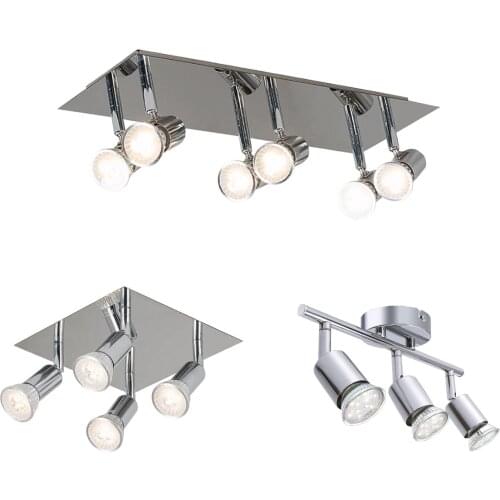 3/4/6 Way Rotatable Iron Led Ceiling Light Angle Adjustable Showcase Lamp GU10 Living Room LED Cabinet Spot Lighting 110-240V