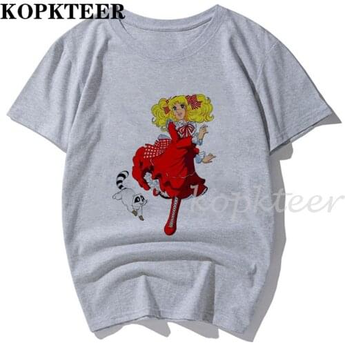 Candy Candy Cartoon 70s Vintage T Shirt Japane Anime Style Short Sleeve O Neck New Printed Women Women Tees Casual Street Tops