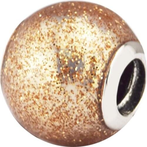 CKK 925 Sterling Silver Glitter Ball Charms Beads for Women Fits Original Bracelets Charm Silver 925 DIY Jewelry Making