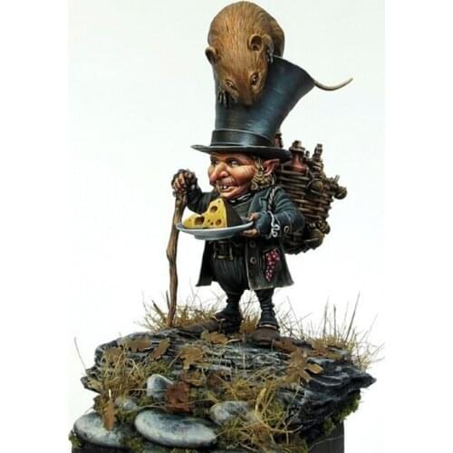 1/32 54mm Resin Model figure GK Little Master Mice Q version fantasy theme Unassembled and unpainted kit