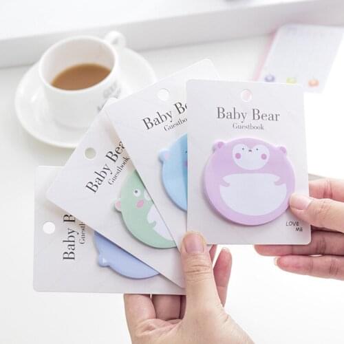 1pc Lovely New Animal Bear Creative Office Novelty Sticky Notes Planner Stickers Page Index Post School Stationery Supplies